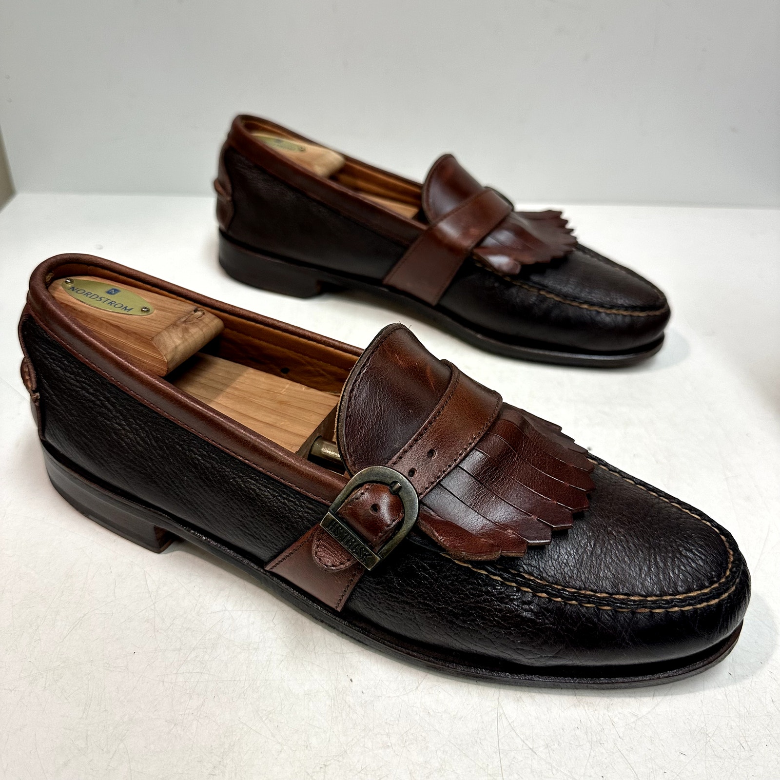 New Heels Rancourt & Co X Hs Trask Handsewn Buckle Kiltie Loafer Moc Usa 11.5 D — image 5 of 8